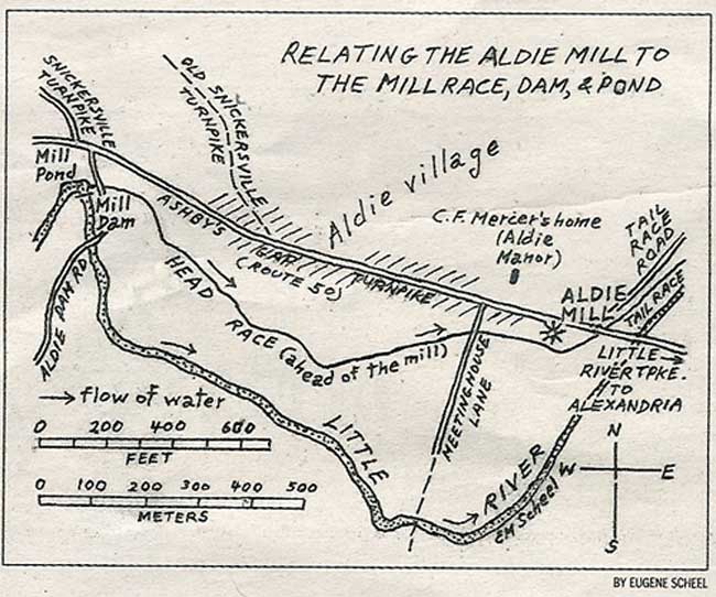 Map of the Aldie region drawn by Eugene Scheel